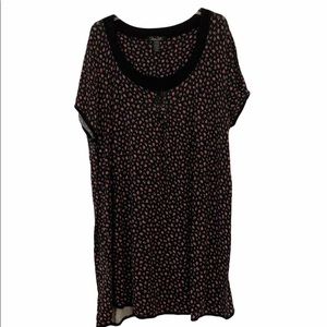 Rene Rolfe Black with Pink Flowers Night Gown